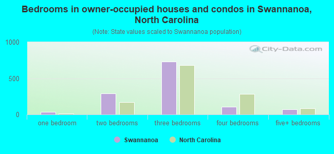 Bedrooms in owner-occupied houses and condos in Swannanoa, North Carolina