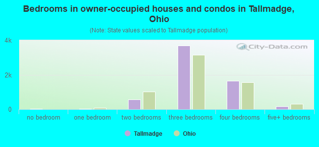 Bedrooms in owner-occupied houses and condos in Tallmadge, Ohio