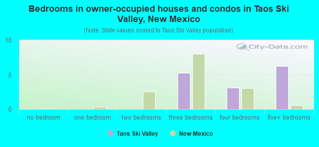 Bedrooms in owner-occupied houses and condos in Taos Ski Valley, New Mexico