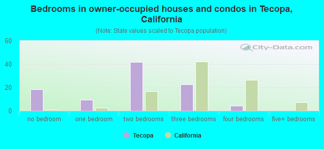 Bedrooms in owner-occupied houses and condos in Tecopa, California