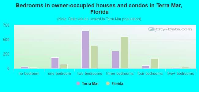 Bedrooms in owner-occupied houses and condos in Terra Mar, Florida