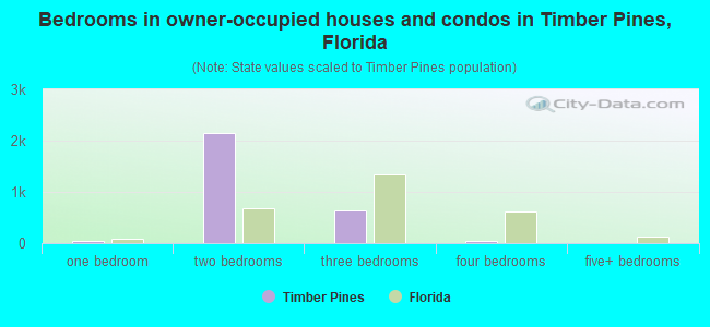 Bedrooms in owner-occupied houses and condos in Timber Pines, Florida