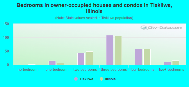 Bedrooms in owner-occupied houses and condos in Tiskilwa, Illinois