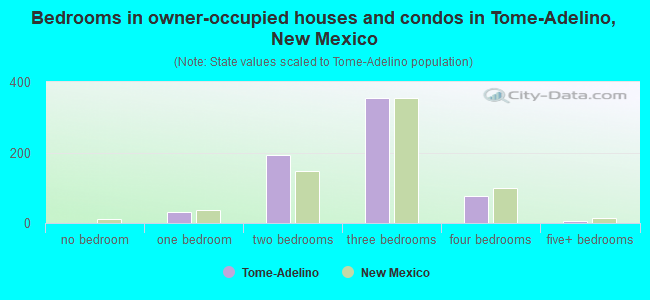 Bedrooms in owner-occupied houses and condos in Tome-Adelino, New Mexico