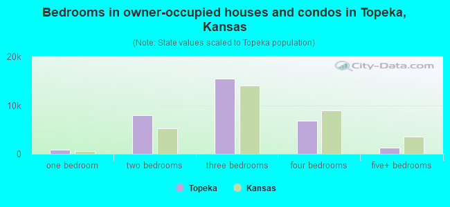 Bedrooms in owner-occupied houses and condos in Topeka, Kansas