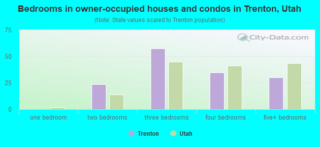 Bedrooms in owner-occupied houses and condos in Trenton, Utah