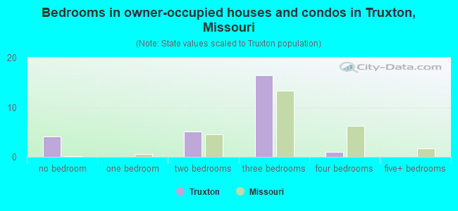 Bedrooms in owner-occupied houses and condos in Truxton, Missouri