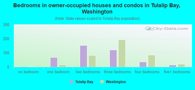 Bedrooms in owner-occupied houses and condos in Tulalip Bay, Washington