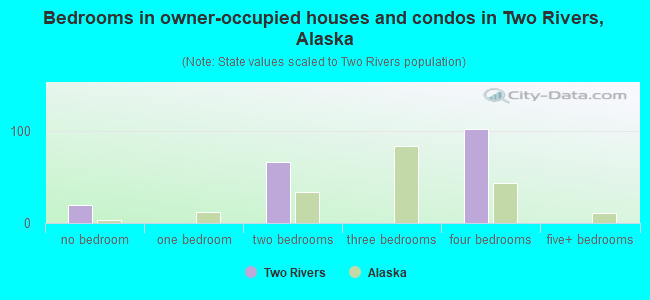 Bedrooms in owner-occupied houses and condos in Two Rivers, Alaska