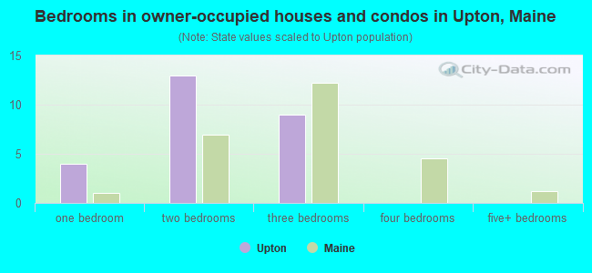 Bedrooms in owner-occupied houses and condos in Upton, Maine
