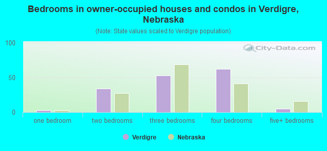 Bedrooms in owner-occupied houses and condos in Verdigre, Nebraska