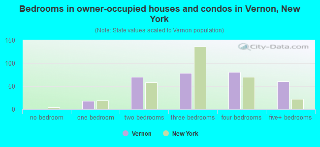 Bedrooms in owner-occupied houses and condos in Vernon, New York