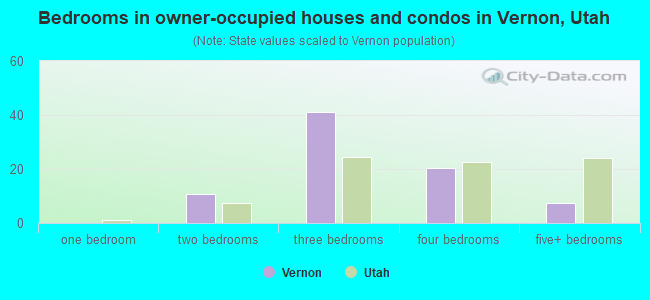 Bedrooms in owner-occupied houses and condos in Vernon, Utah