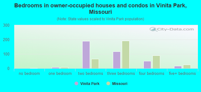 Bedrooms in owner-occupied houses and condos in Vinita Park, Missouri