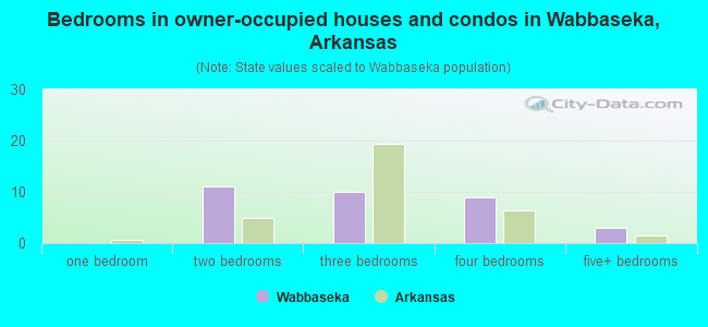 Bedrooms in owner-occupied houses and condos in Wabbaseka, Arkansas