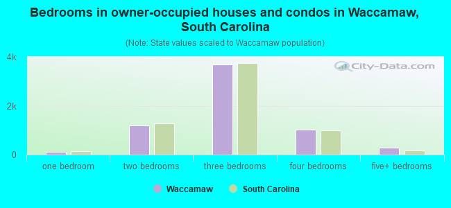 Bedrooms in owner-occupied houses and condos in Waccamaw, South Carolina