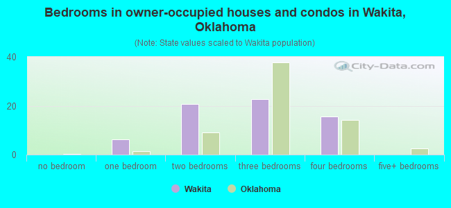 Bedrooms in owner-occupied houses and condos in Wakita, Oklahoma