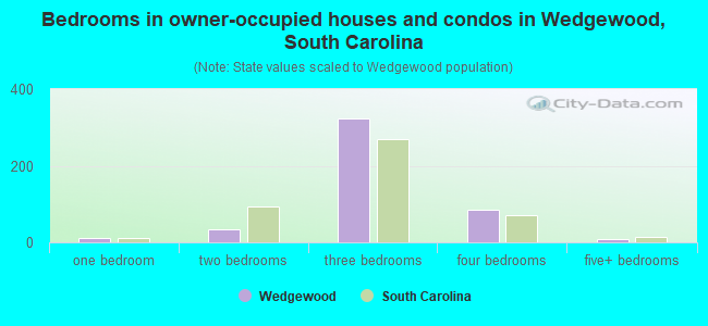 Bedrooms in owner-occupied houses and condos in Wedgewood, South Carolina