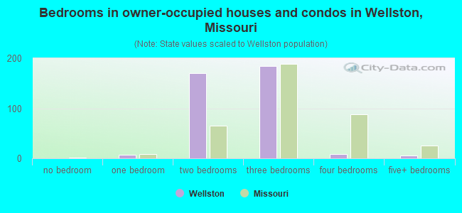 Bedrooms in owner-occupied houses and condos in Wellston, Missouri