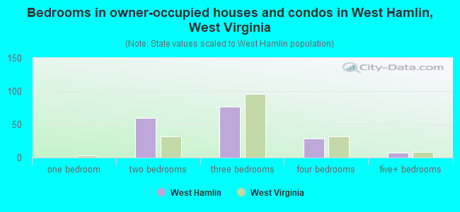 Bedrooms in owner-occupied houses and condos in West Hamlin, West Virginia