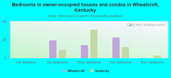 Bedrooms in owner-occupied houses and condos in Wheatcroft, Kentucky