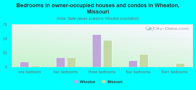 Bedrooms in owner-occupied houses and condos in Wheaton, Missouri