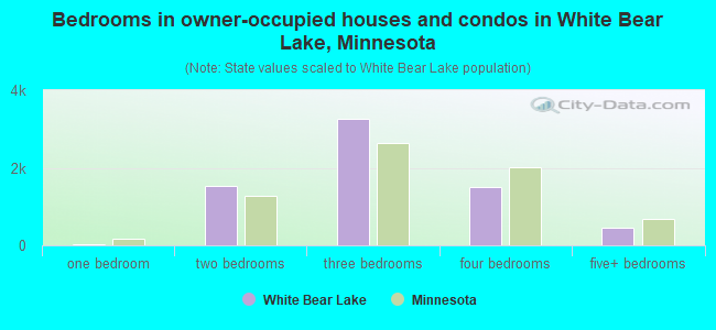 Bedrooms in owner-occupied houses and condos in White Bear Lake, Minnesota