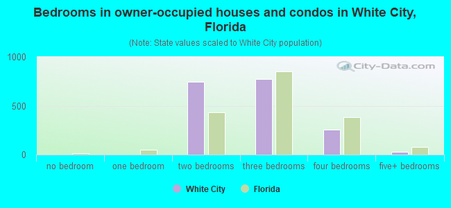 Bedrooms in owner-occupied houses and condos in White City, Florida