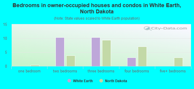 Bedrooms in owner-occupied houses and condos in White Earth, North Dakota
