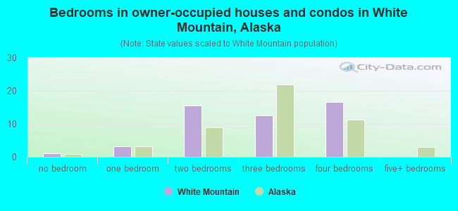 Bedrooms in owner-occupied houses and condos in White Mountain, Alaska
