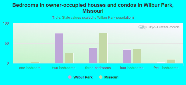 Bedrooms in owner-occupied houses and condos in Wilbur Park, Missouri