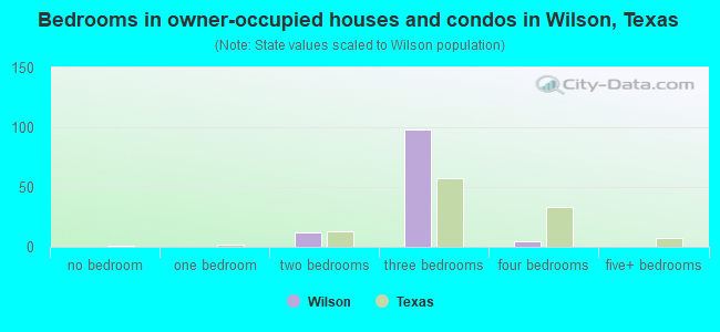 Bedrooms in owner-occupied houses and condos in Wilson, Texas