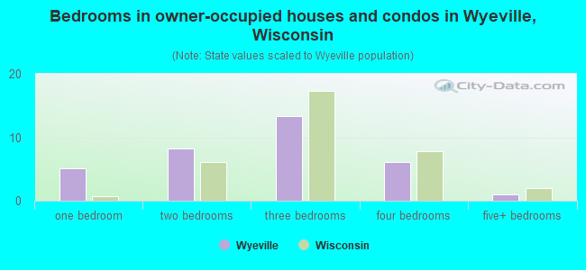 Bedrooms in owner-occupied houses and condos in Wyeville, Wisconsin
