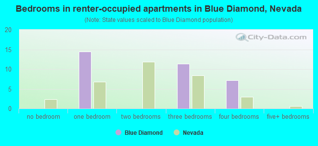 Bedrooms in renter-occupied apartments in Blue Diamond, Nevada