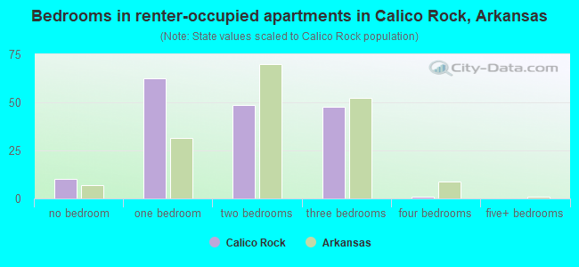 Bedrooms in renter-occupied apartments in Calico Rock, Arkansas