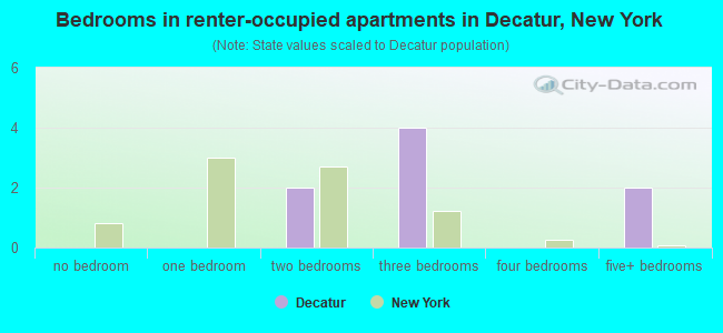 Bedrooms in renter-occupied apartments in Decatur, New York