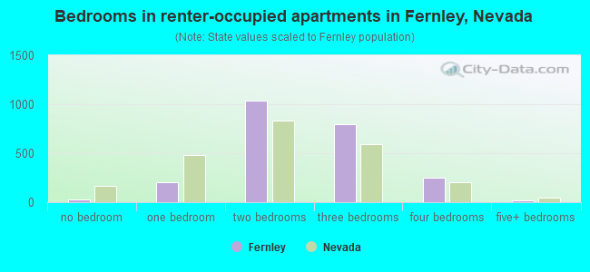 Bedrooms in renter-occupied apartments in Fernley, Nevada