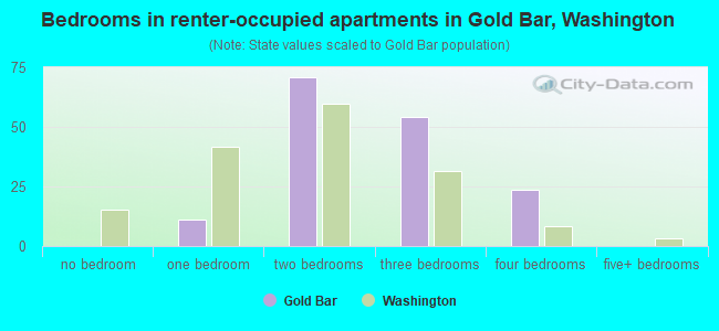 Bedrooms in renter-occupied apartments in Gold Bar, Washington