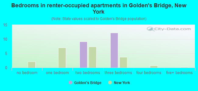 Bedrooms in renter-occupied apartments in Golden's Bridge, New York