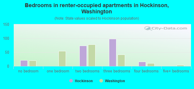 Bedrooms in renter-occupied apartments in Hockinson, Washington