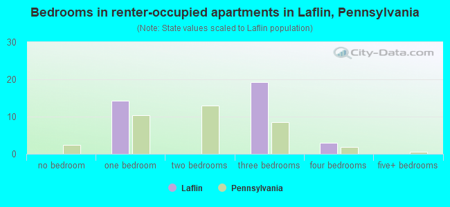 Bedrooms in renter-occupied apartments in Laflin, Pennsylvania