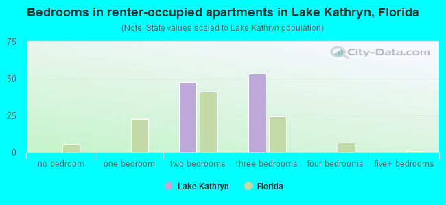 Bedrooms in renter-occupied apartments in Lake Kathryn, Florida