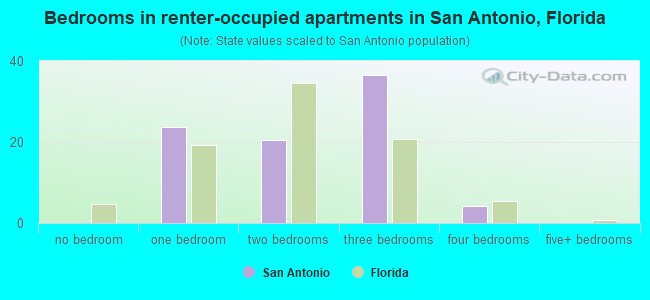 Bedrooms in renter-occupied apartments in San Antonio, Florida