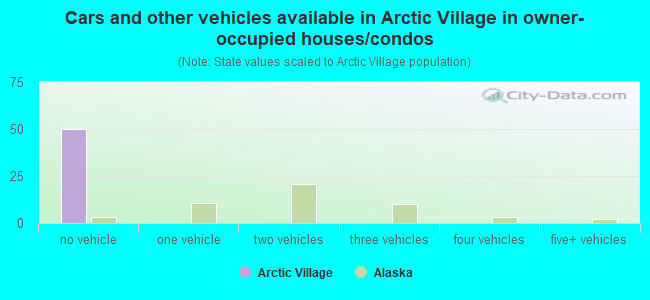 Cars and other vehicles available in Arctic Village in owner-occupied houses/condos