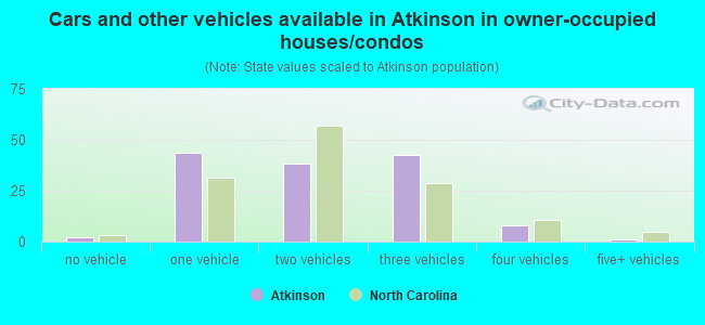 Cars and other vehicles available in Atkinson in owner-occupied houses/condos