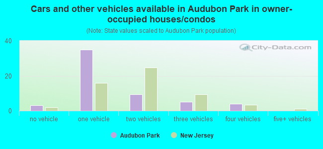 Cars and other vehicles available in Audubon Park in owner-occupied houses/condos