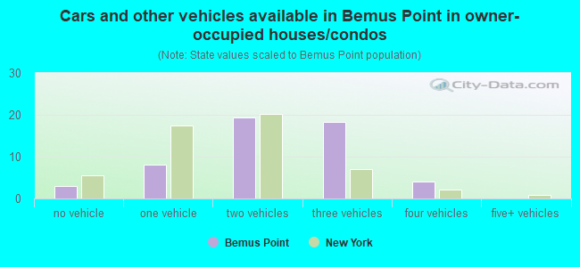 Cars and other vehicles available in Bemus Point in owner-occupied houses/condos