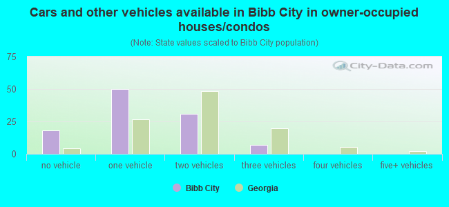 Cars and other vehicles available in Bibb City in owner-occupied houses/condos