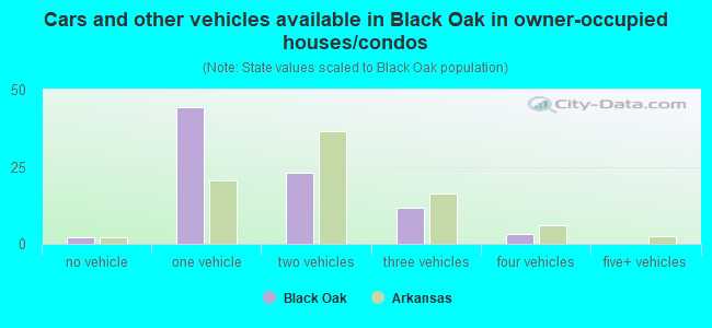 Cars and other vehicles available in Black Oak in owner-occupied houses/condos