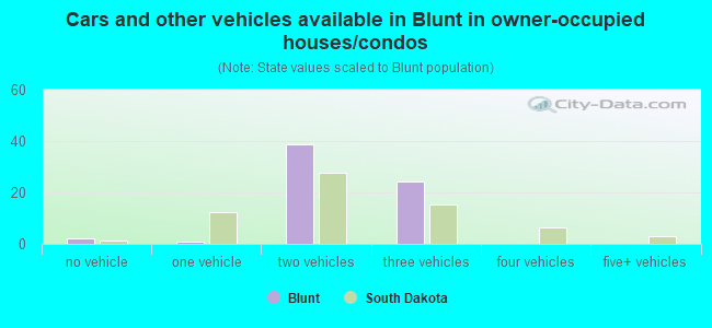 Cars and other vehicles available in Blunt in owner-occupied houses/condos